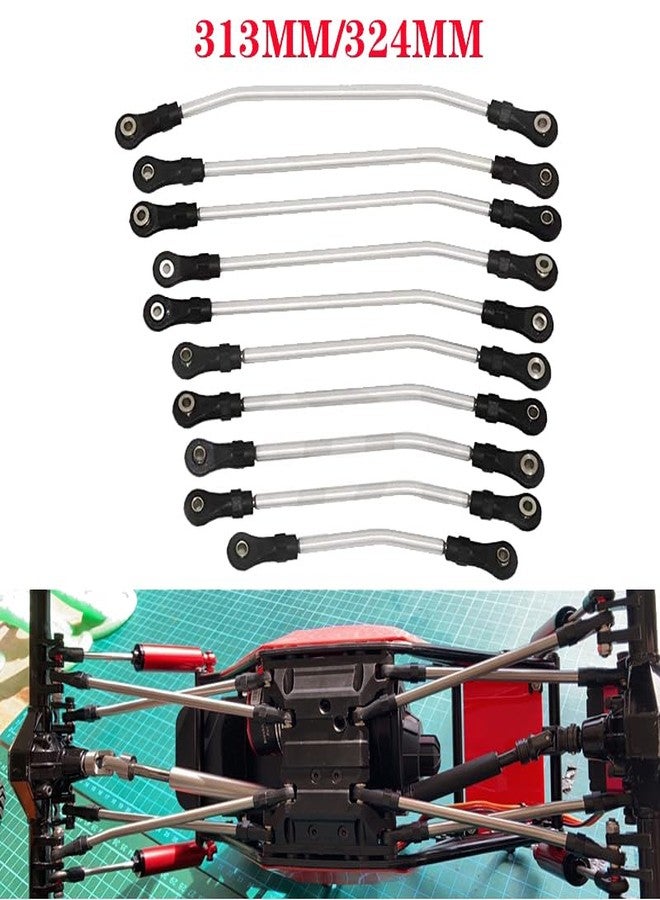 YSKMLOLP RC Metal Links Upper Lower Linkage Chassis Link Set with Plastic Rod Ends,313/324mm Wheelbase for 1/10 AXIAL SCX10 II 90046 RC Crawler Car (324mm) - Image 2